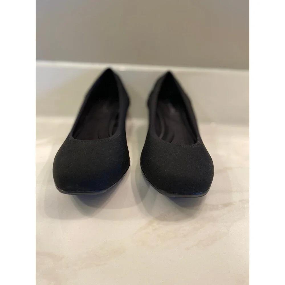 AK Anne Klein iflex Malani Black Womens Slip-on Wedge Heel Memory Foam Size‎ 8.5
